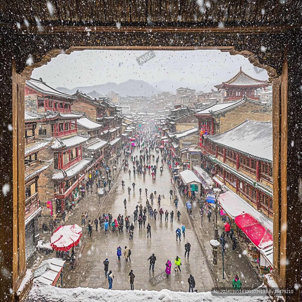 古城飞雪