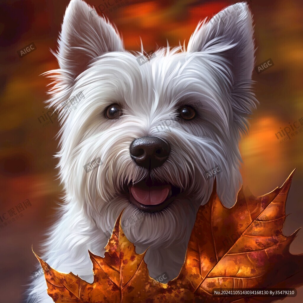 狗狗写实插画