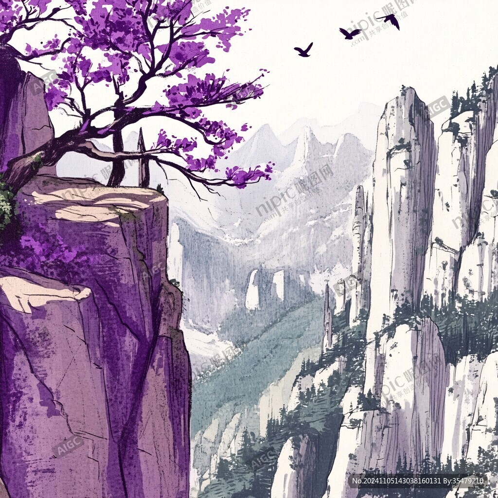 嵩山插画
