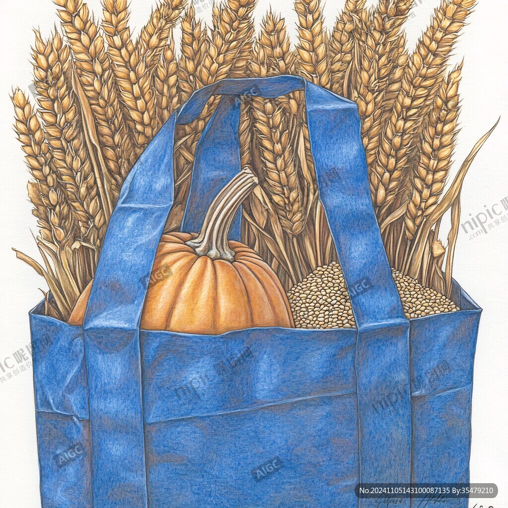 小麦包装插画