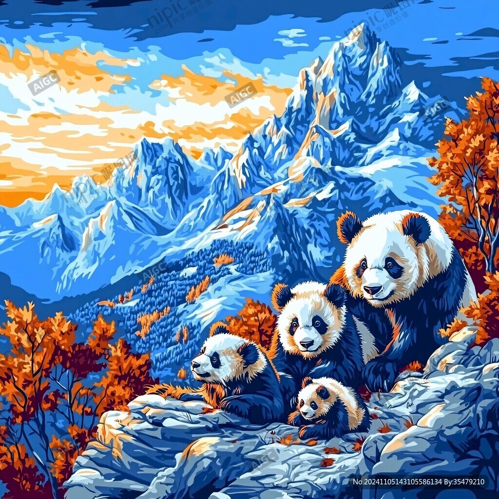 熊猫包装插画