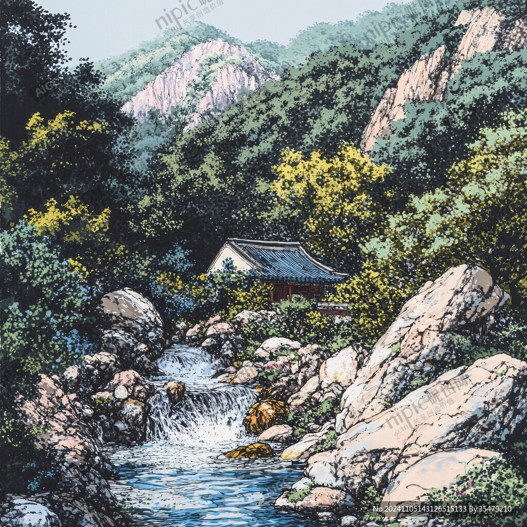 深山消夏图