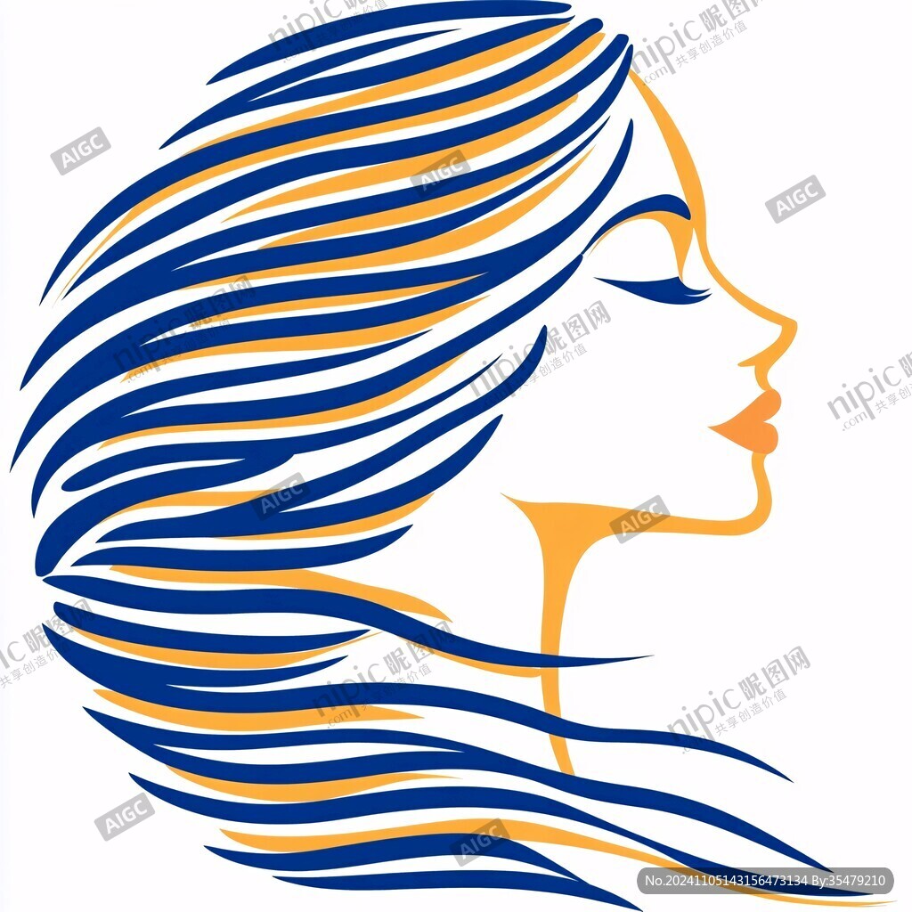 女人侧脸logo