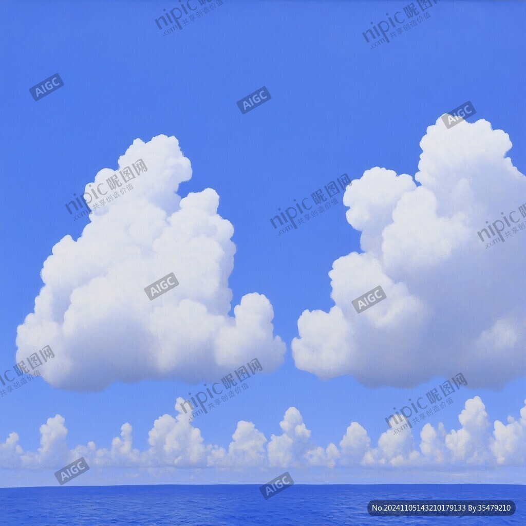 高清蓝天白云大海