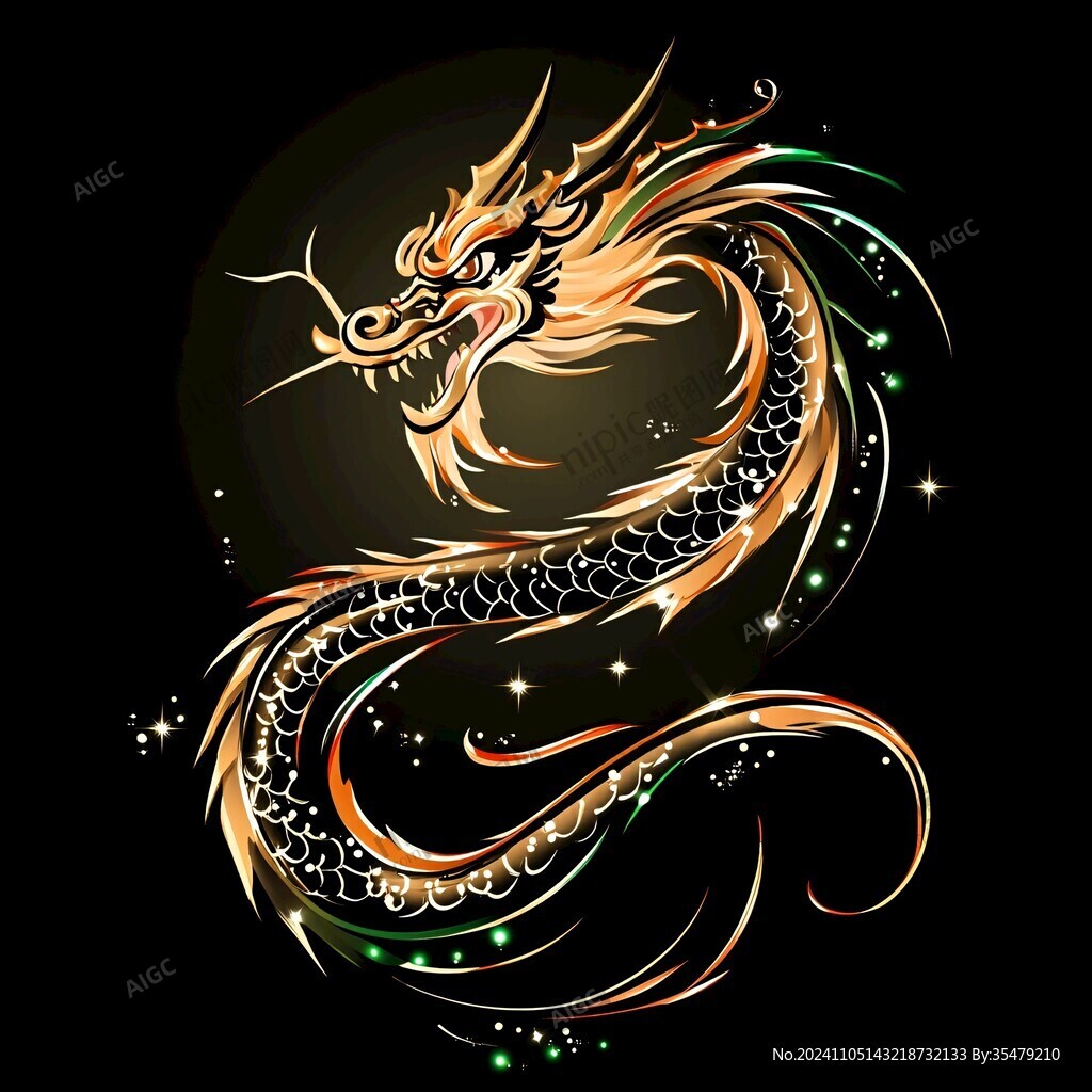 金色龙纹金龙苍龙青龙