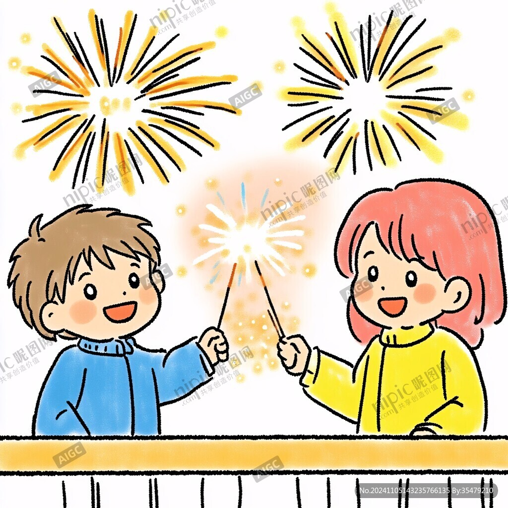 放烟花的孩子