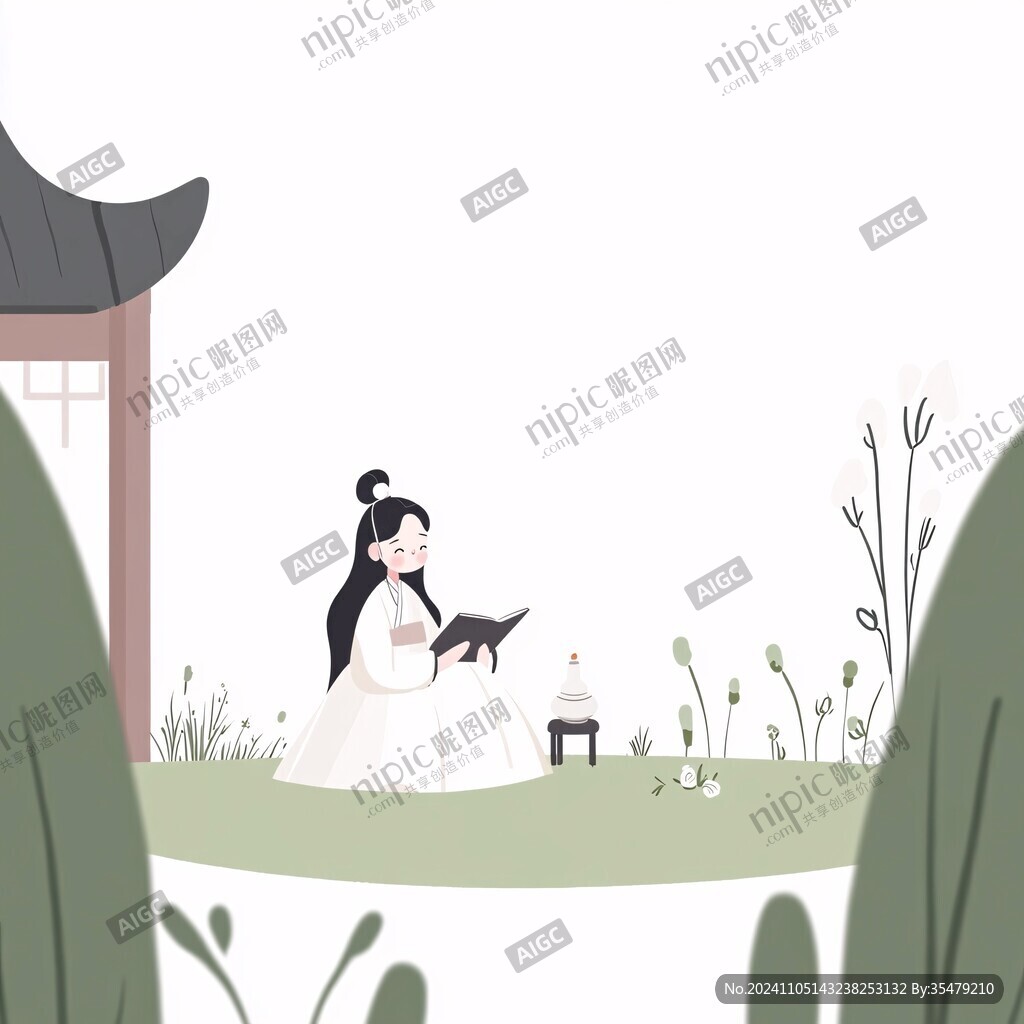 读书日扁平风卡通插画