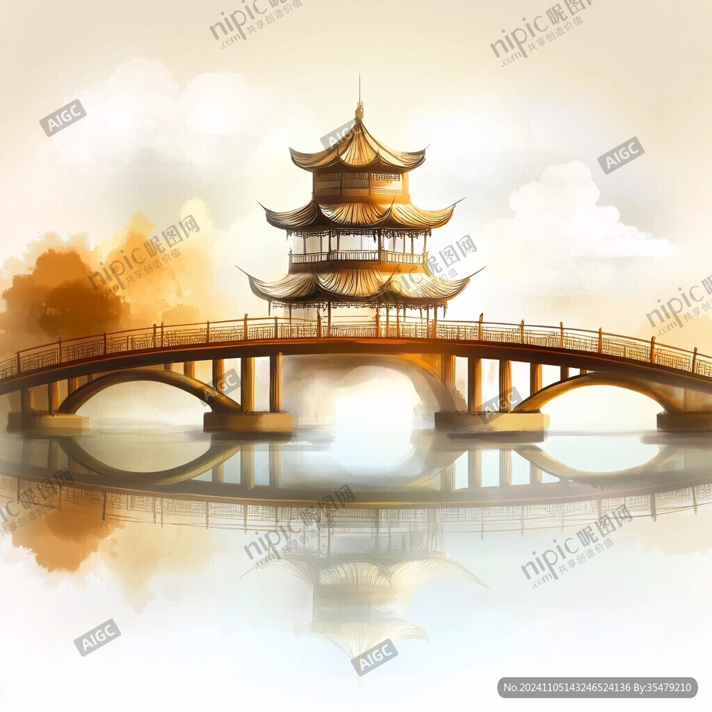 五亭桥插画