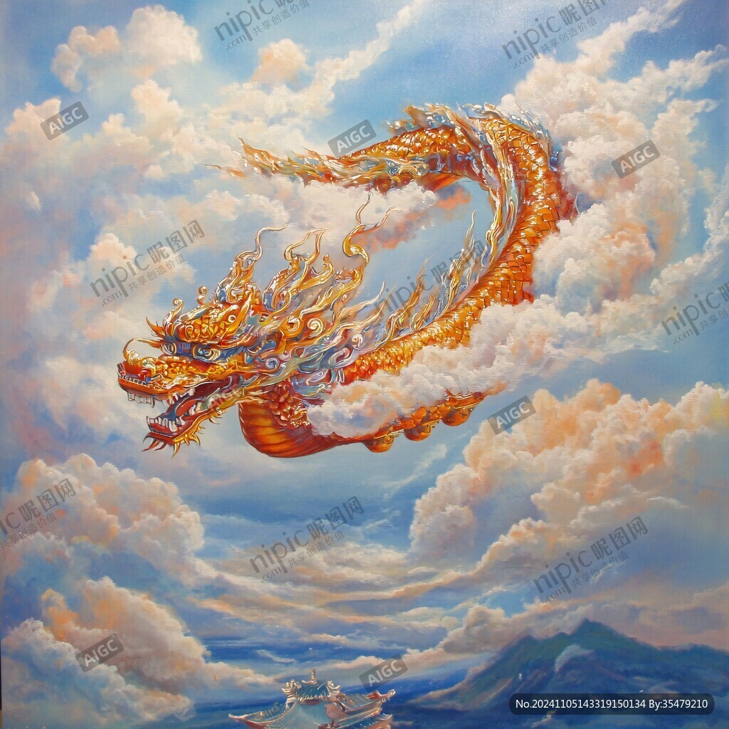 龙题材油画