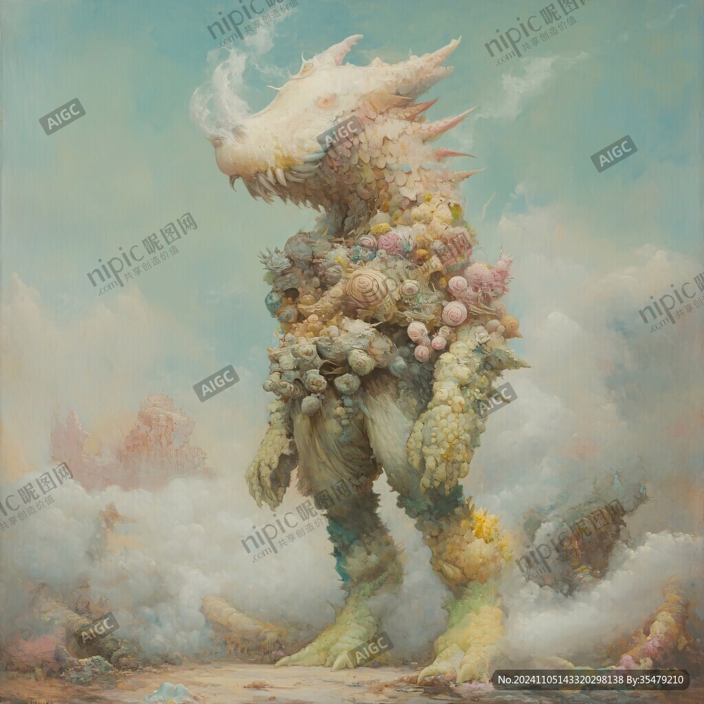龙题材油画