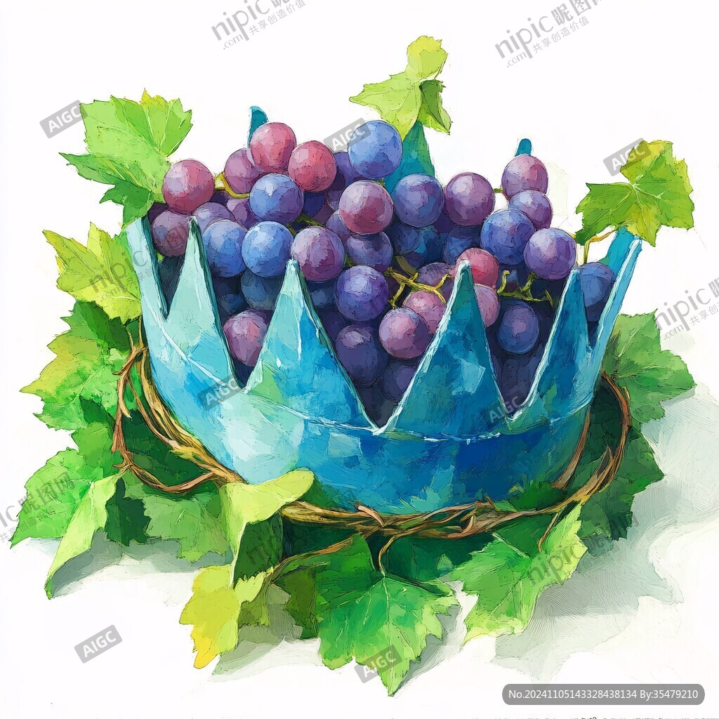 晴王葡萄插画