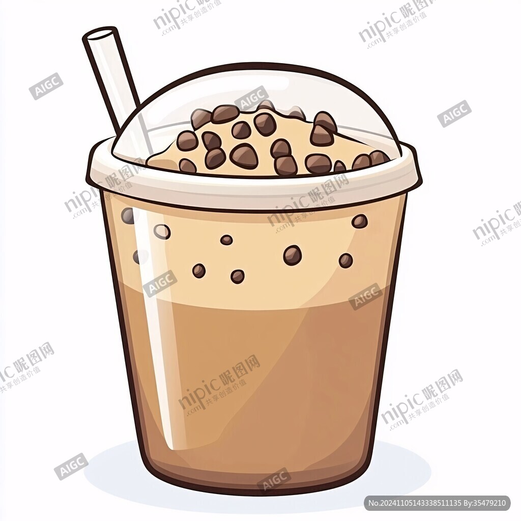 手绘珍珠奶茶