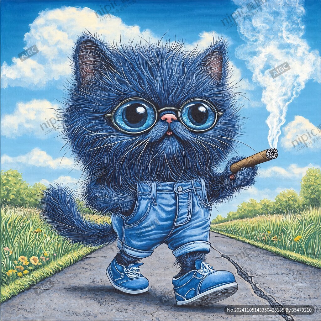 卡通小猫动物海报挂画