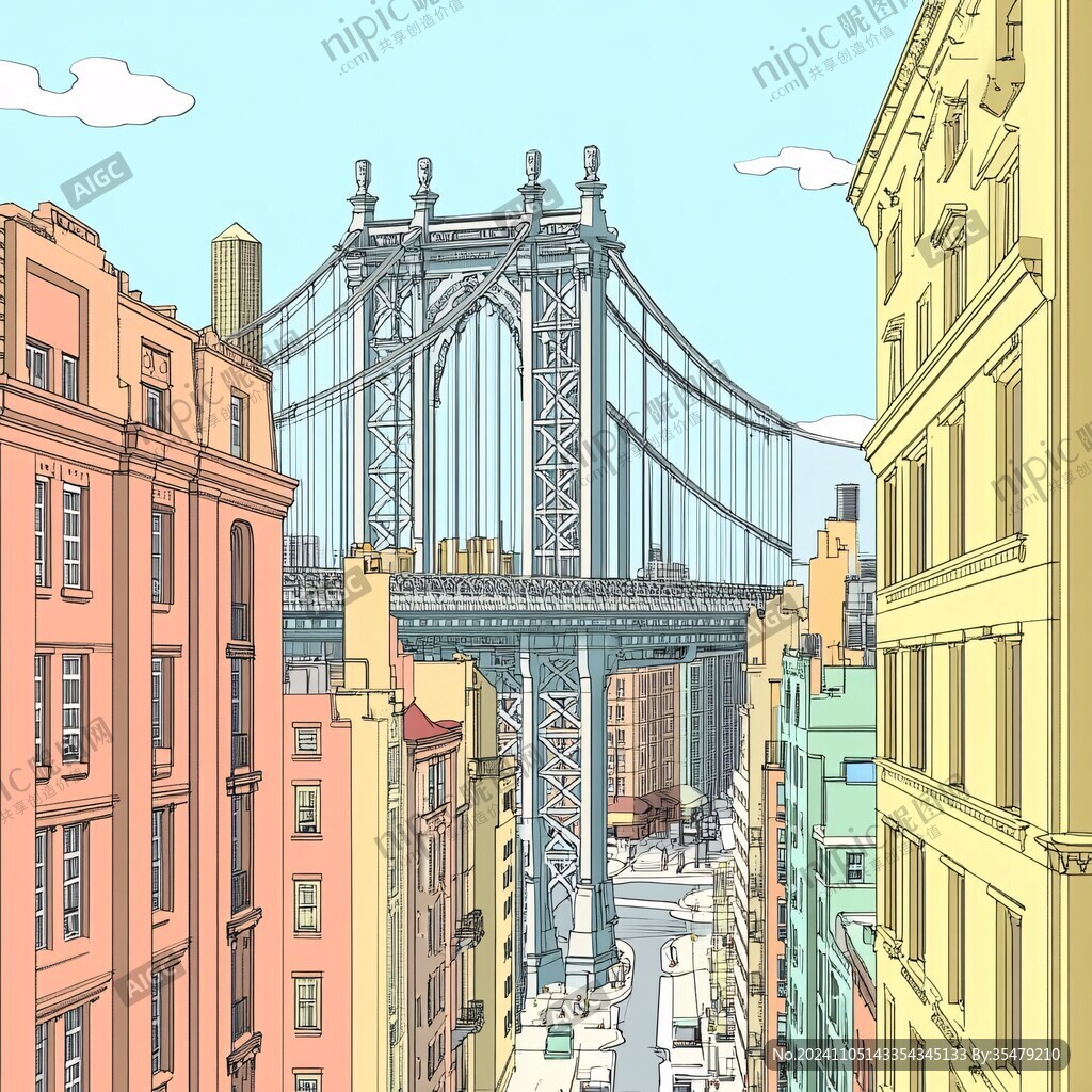 纽约景点纽约插画