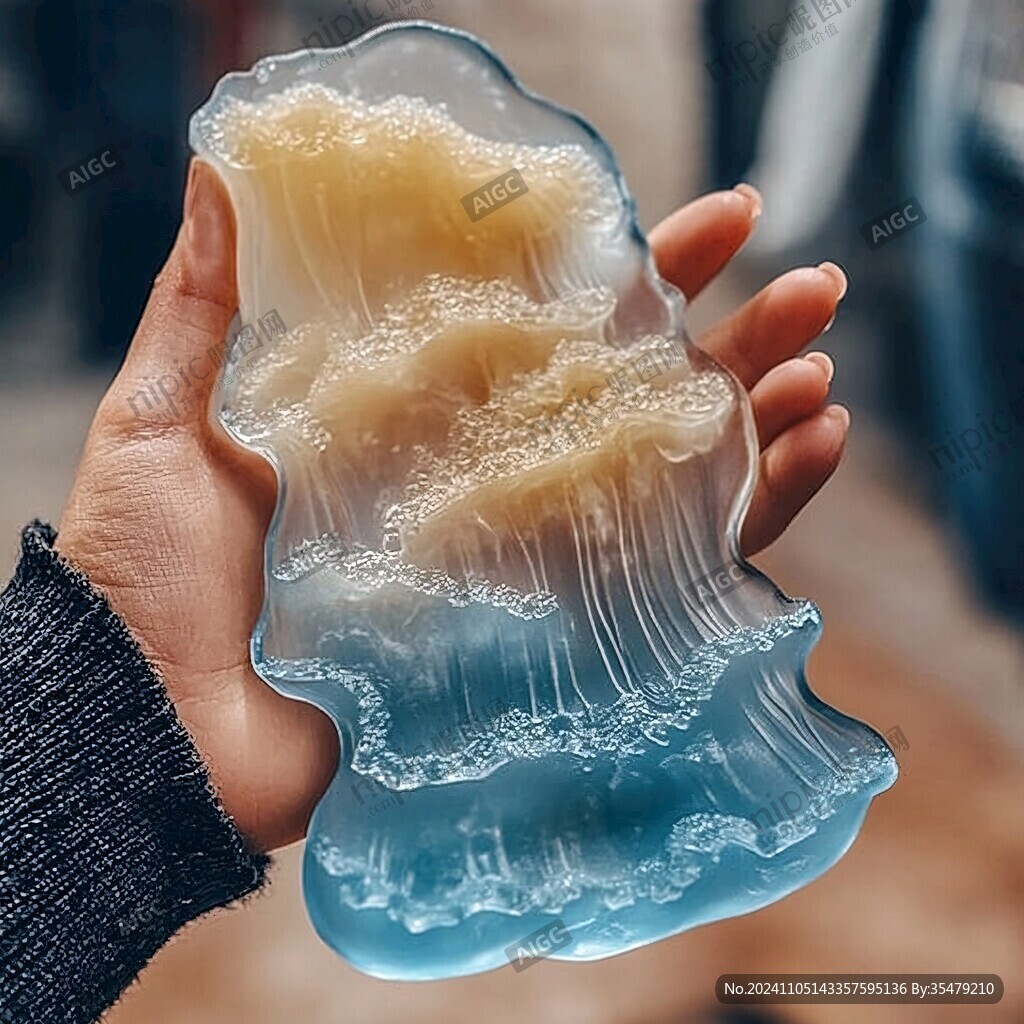 手捧海蜇