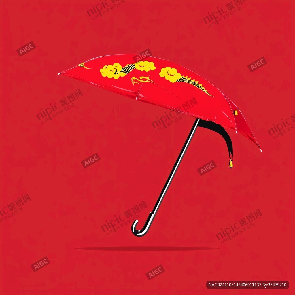 中国风红伞