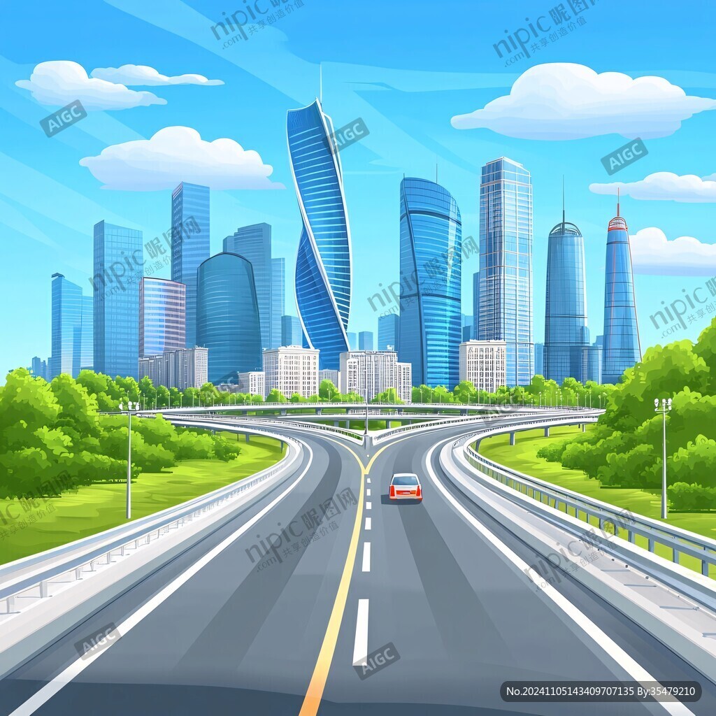 公路城市背景