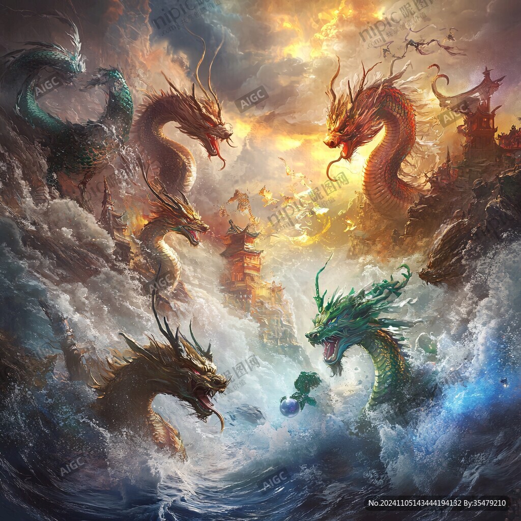 高清唯美双龙戏珠