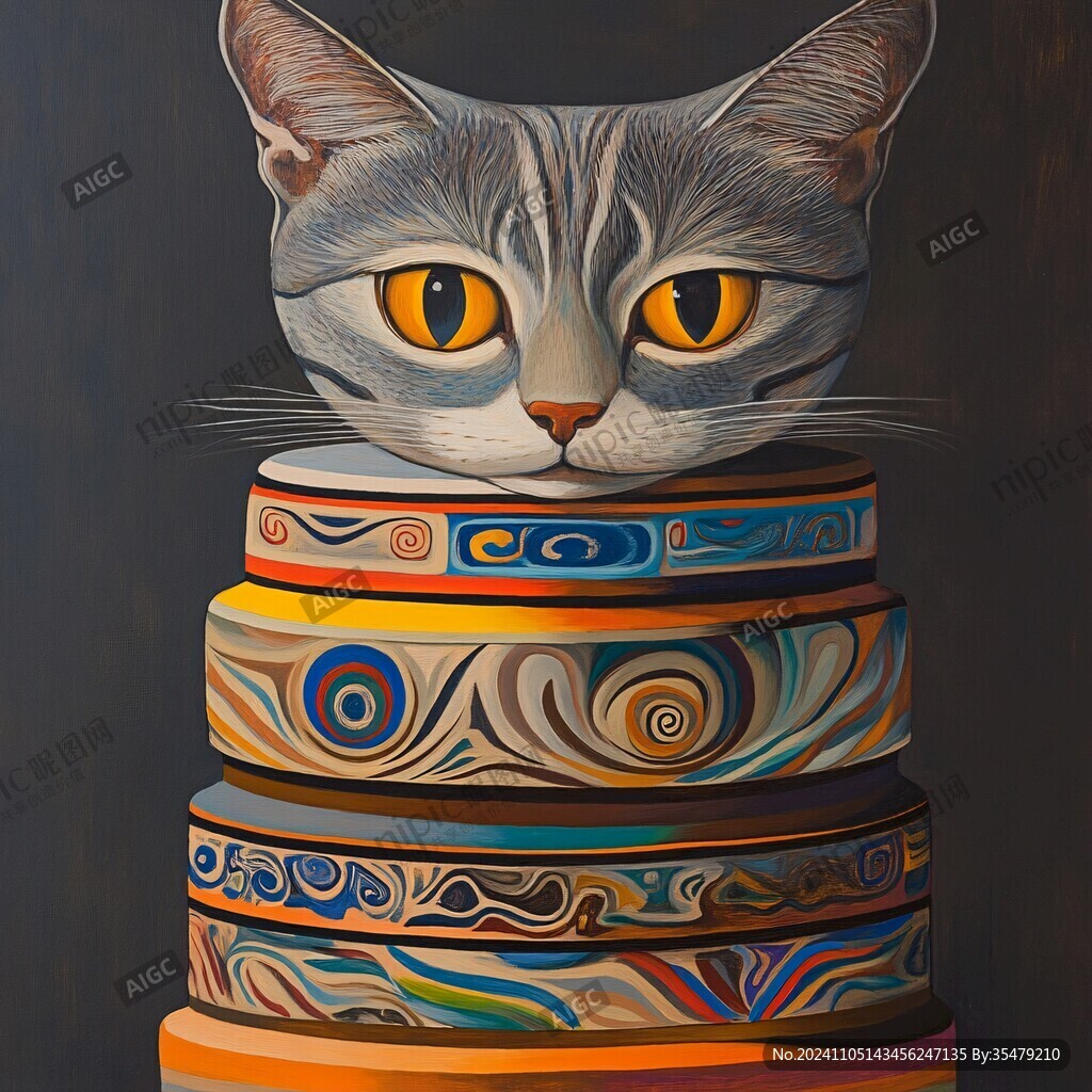 猫罐头包装插画
