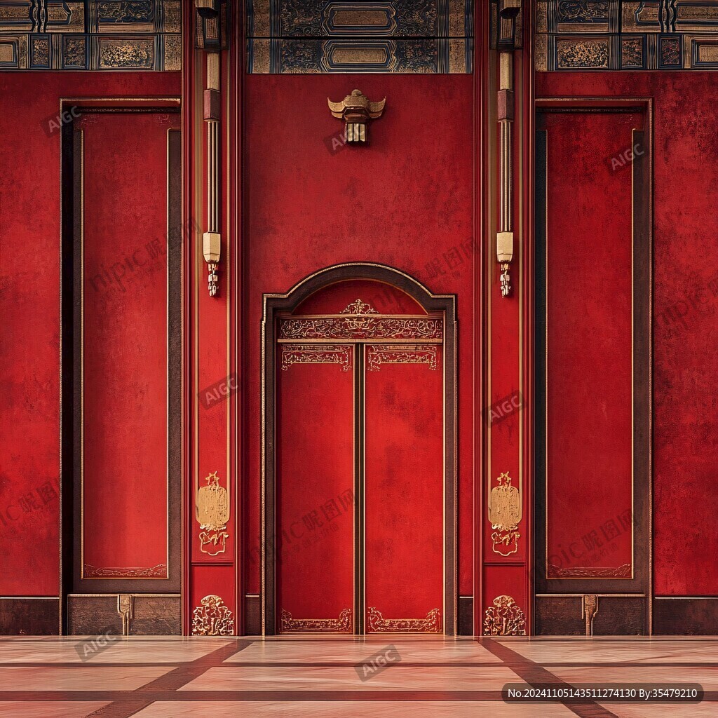 鎏金红门