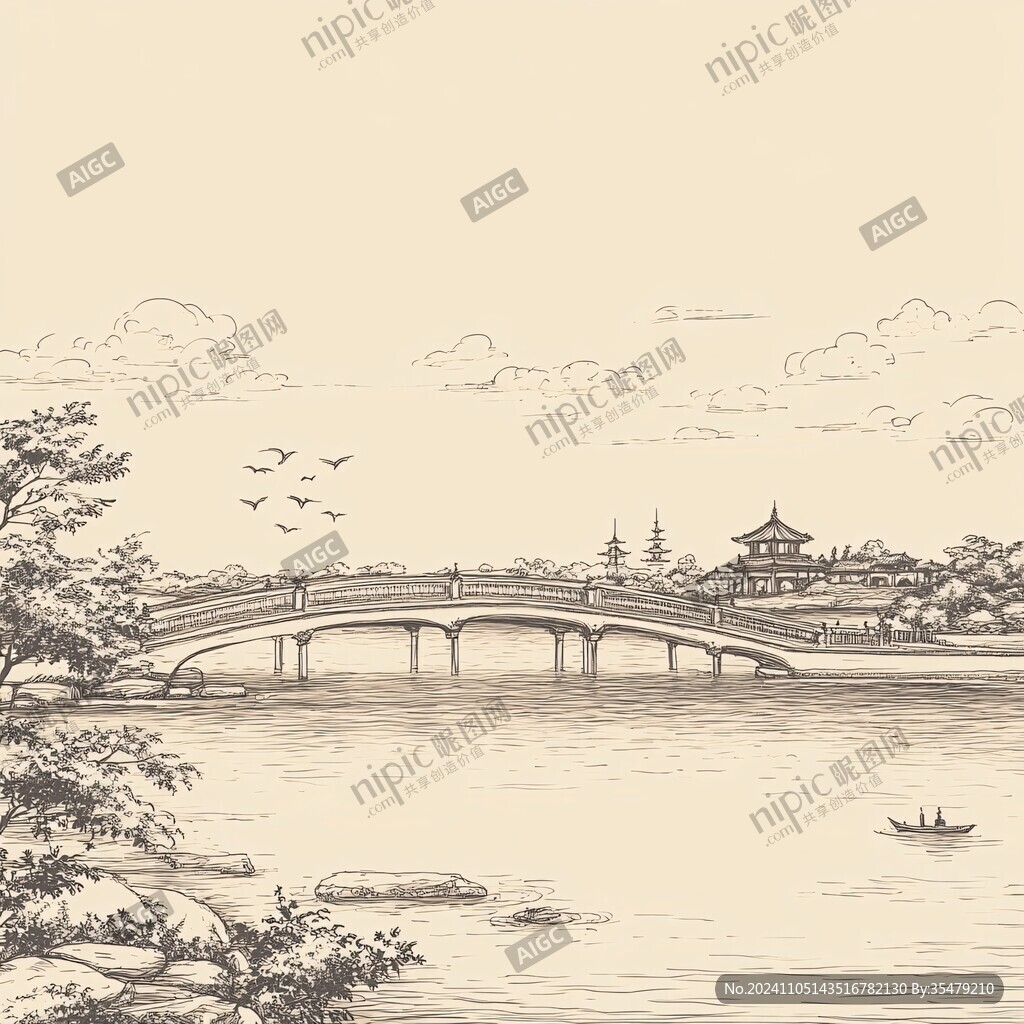 五亭桥插画