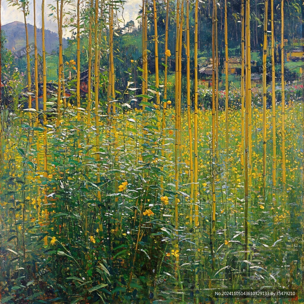 竹林油菜花