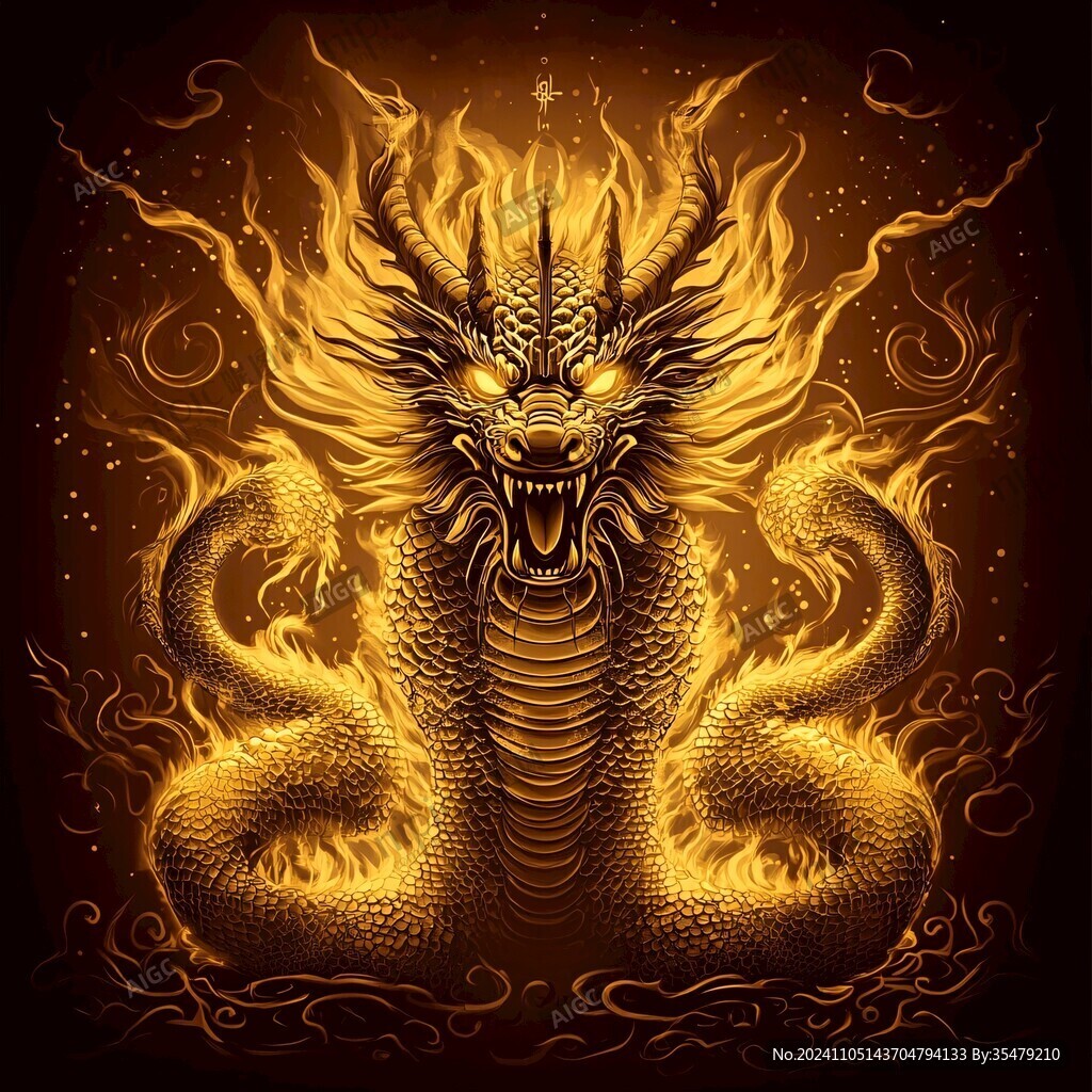 线描金龙