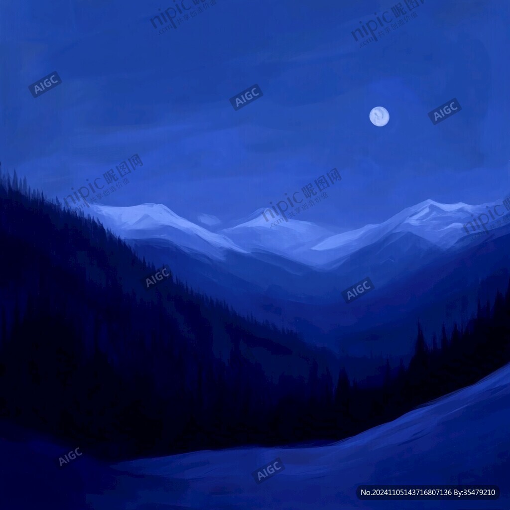 写意山丘夜空