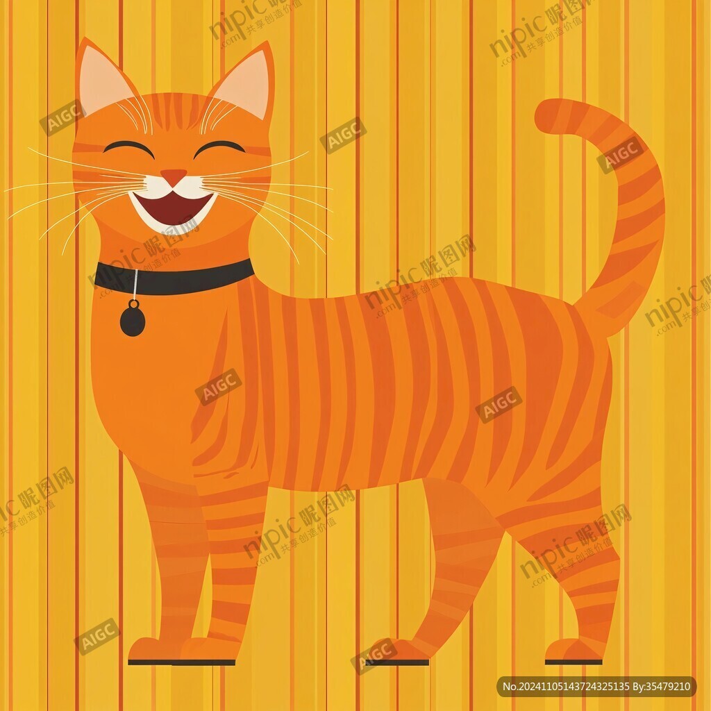 卡通橘猫插画