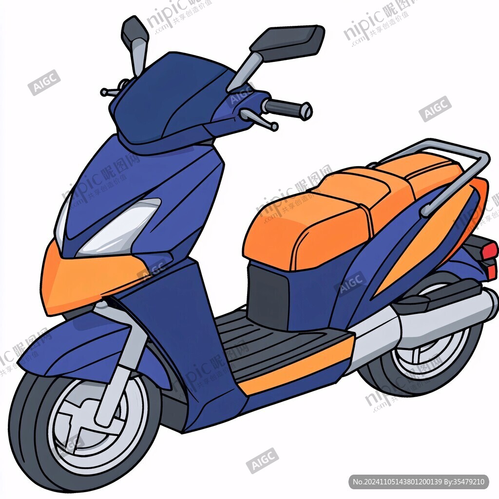 插画电动车