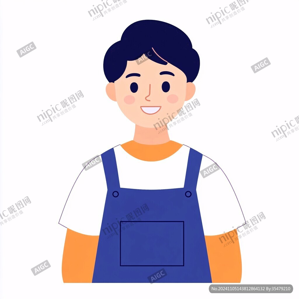 卡通男孩扁平插画
