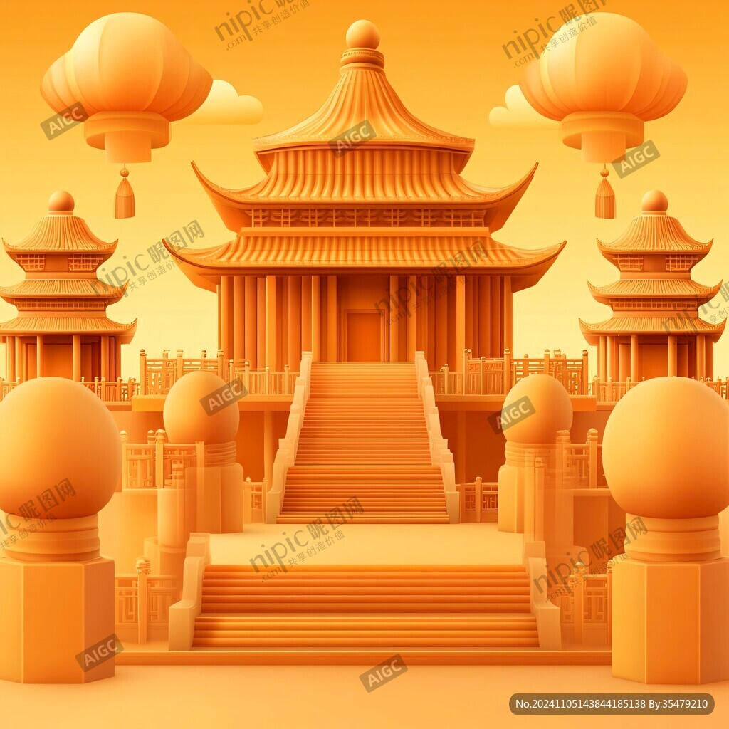 中国金色地标设计