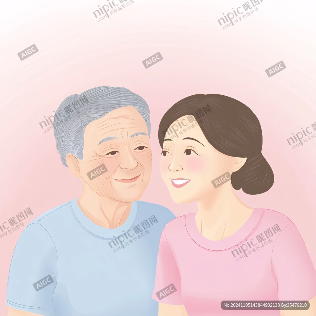 祖孙插画