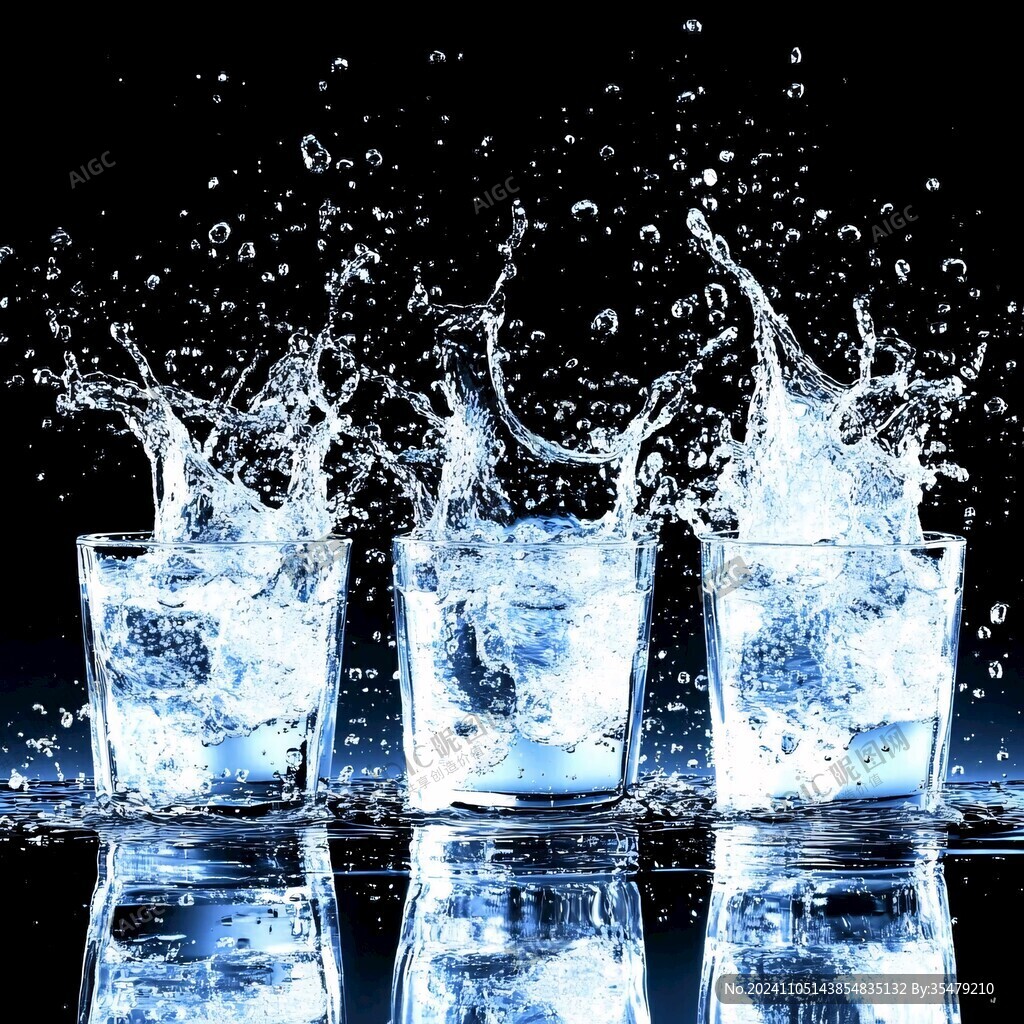 水花四溅的水杯