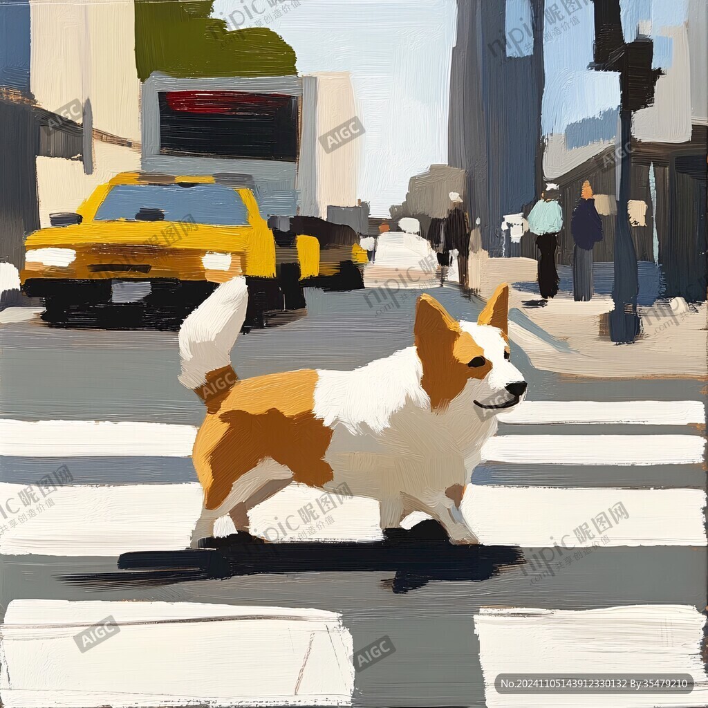 狗狗过马路