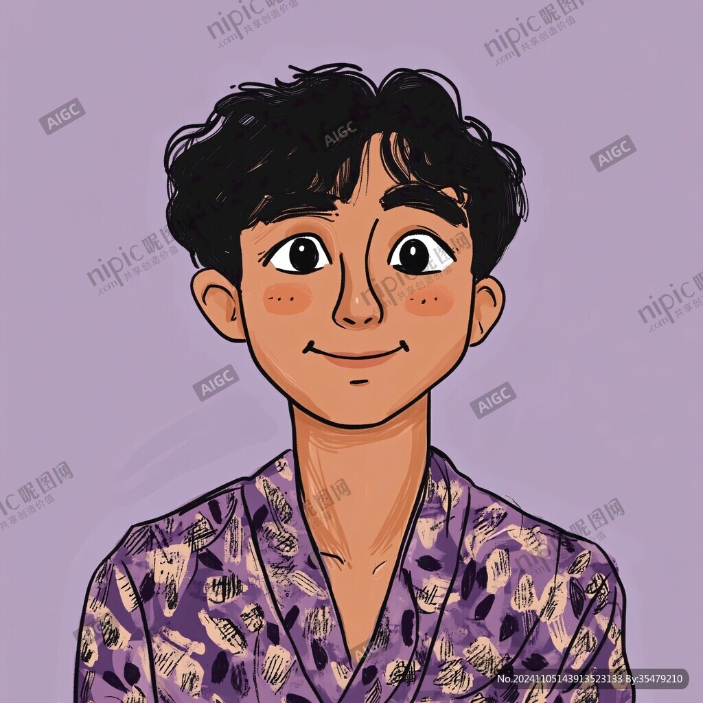 男生头像插画