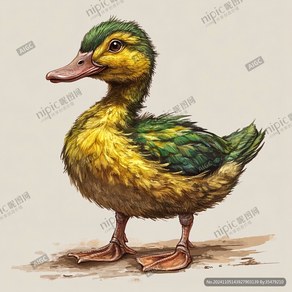青头鸭插画