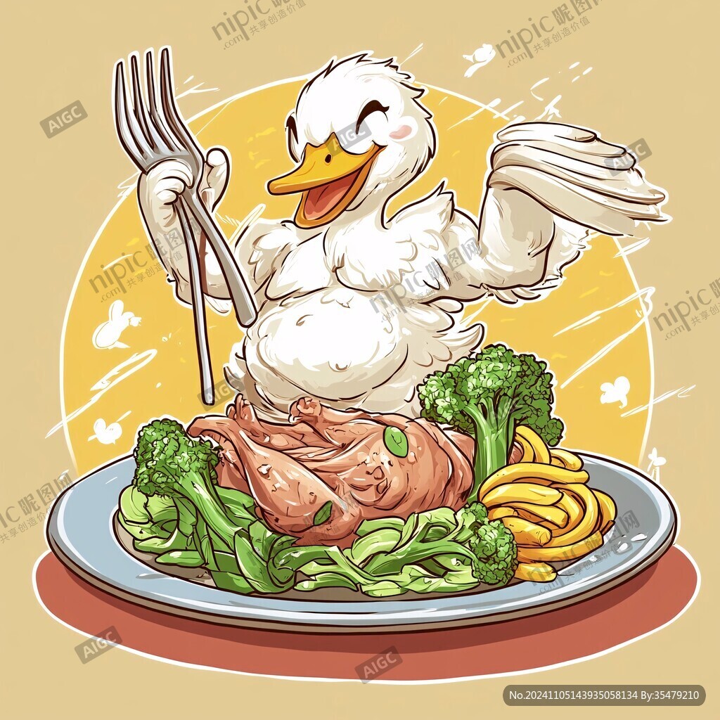 干饭鸭插画