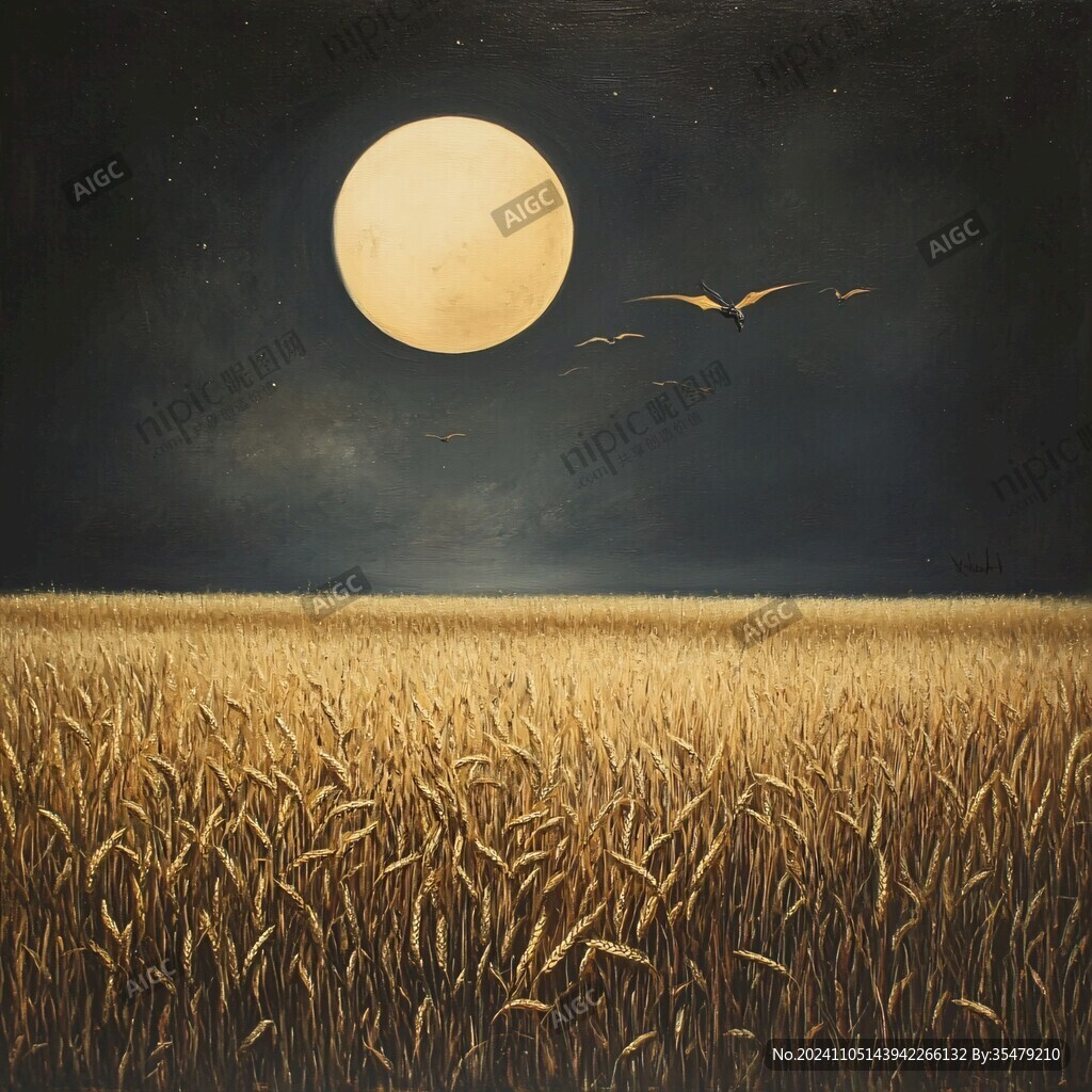 月夜油画