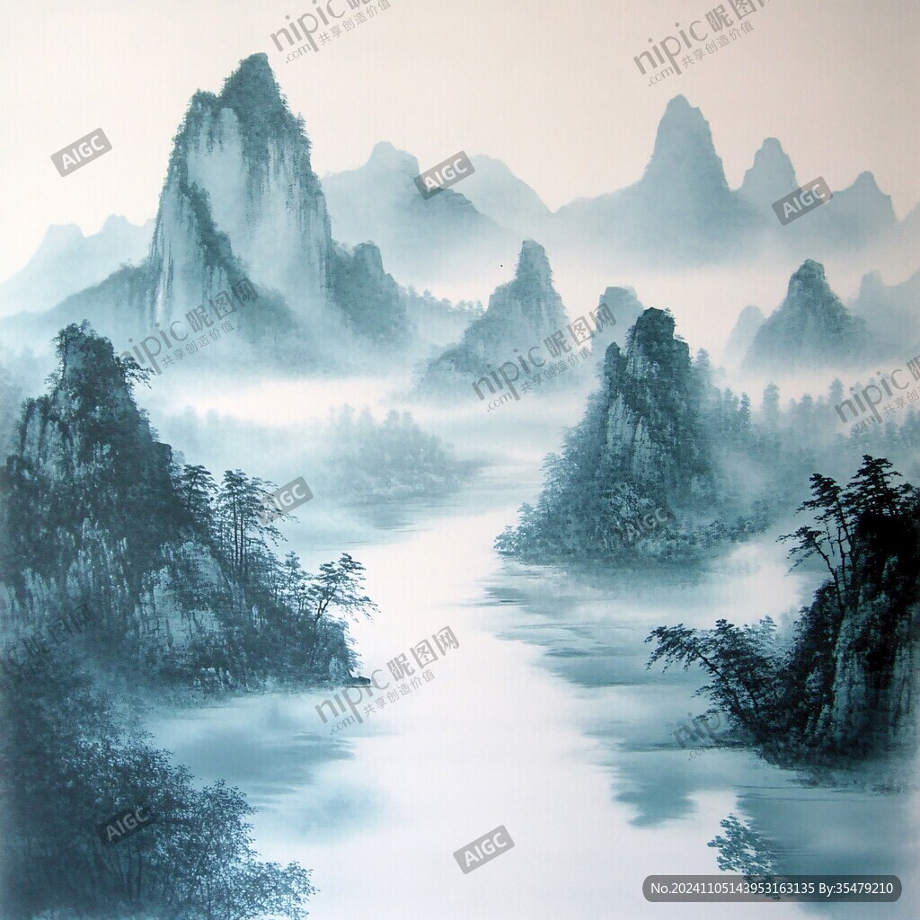 逼真山水画