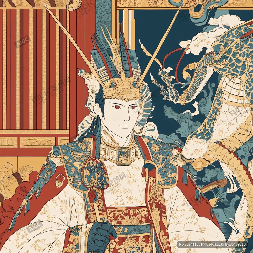 手绘国潮皇上