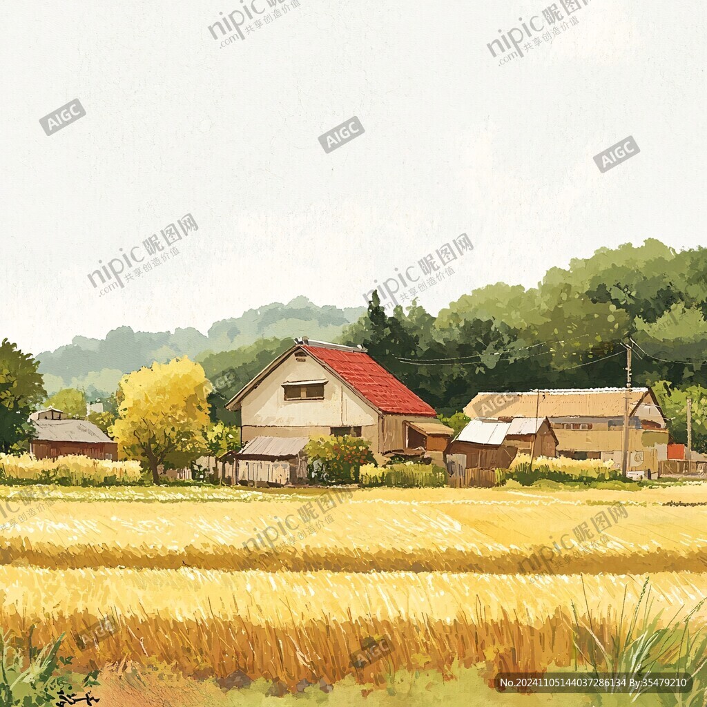乡村田园插画