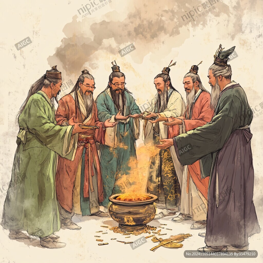 古代新年祭祖场景