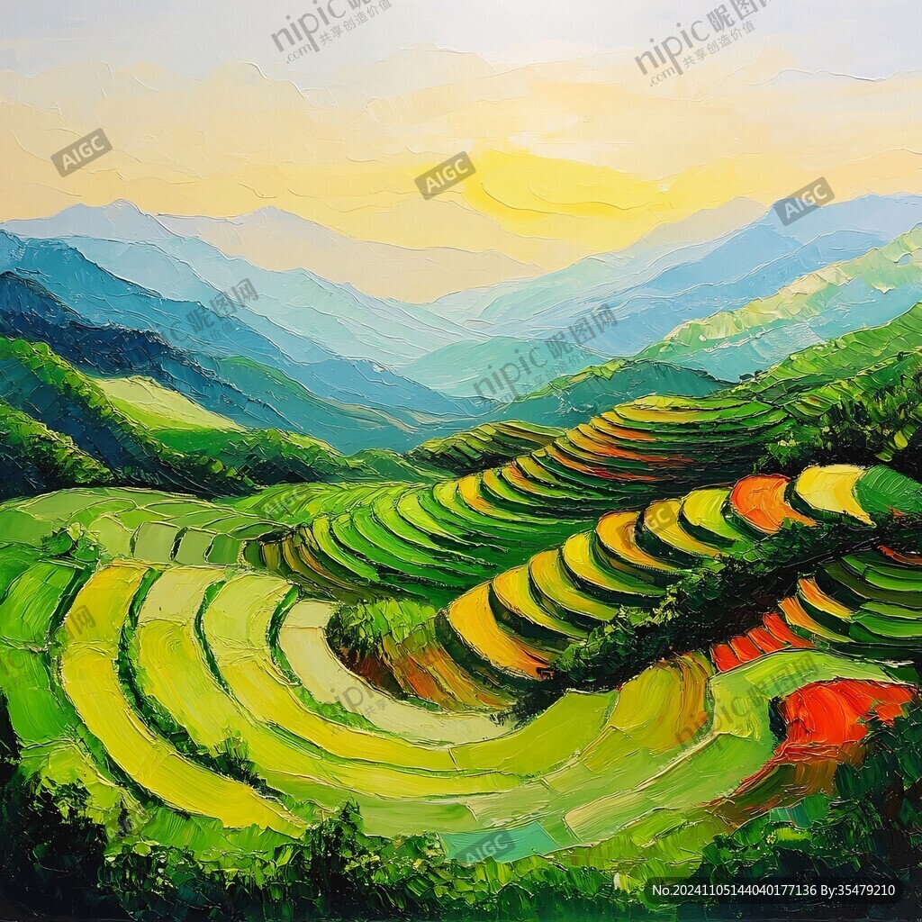 梯田艺术画