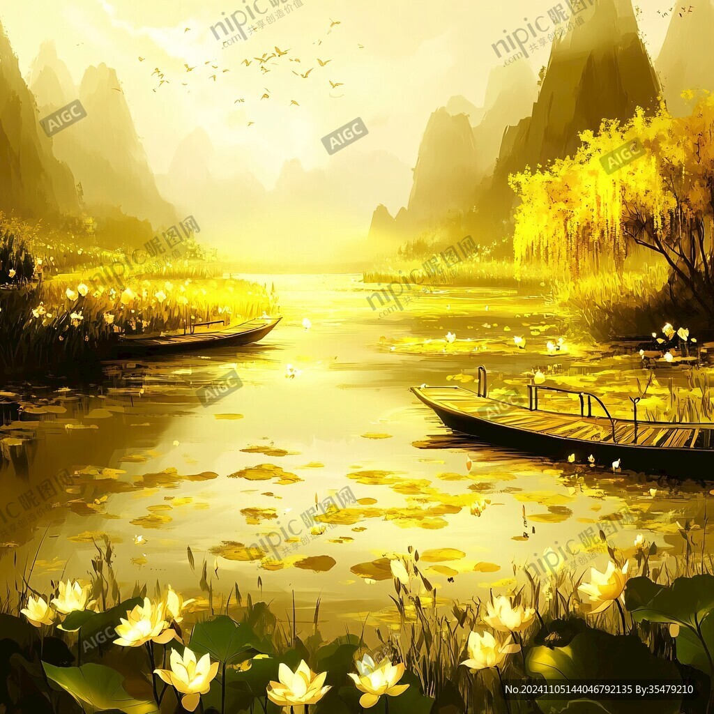 插画山水风景