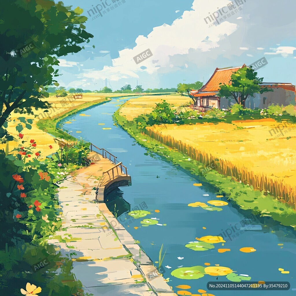 乡村场景插画