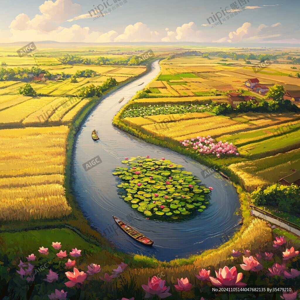 梦幻中国美田园风景