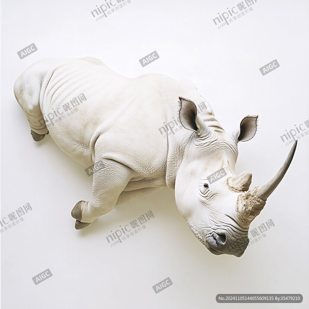 犀牛立体画