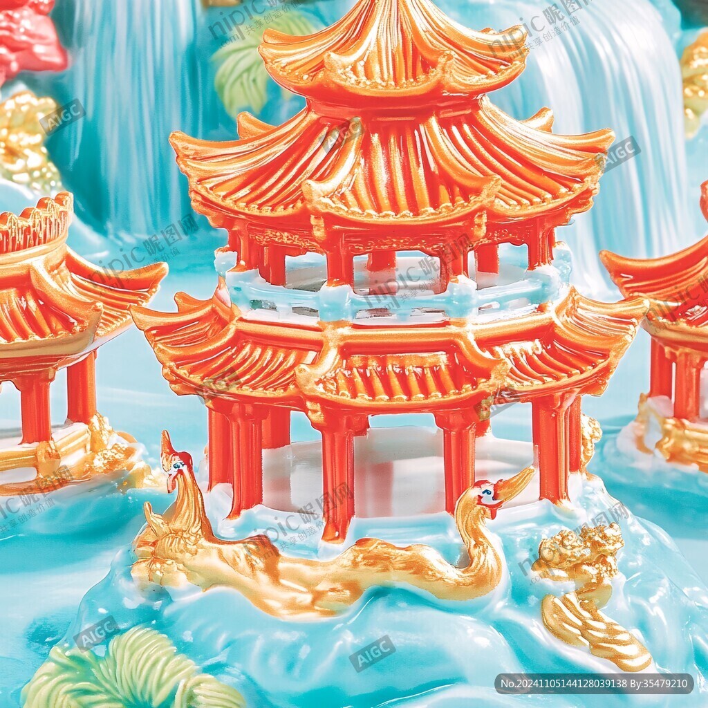 国潮风古风凉亭