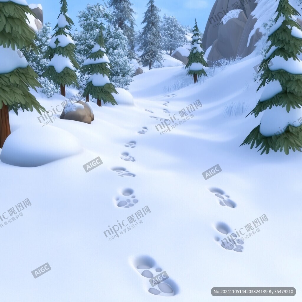 雪地猫脚印
